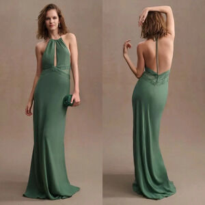 NWT Ronny Kobo Bin Cut Out Maxi Dress in Green size 10